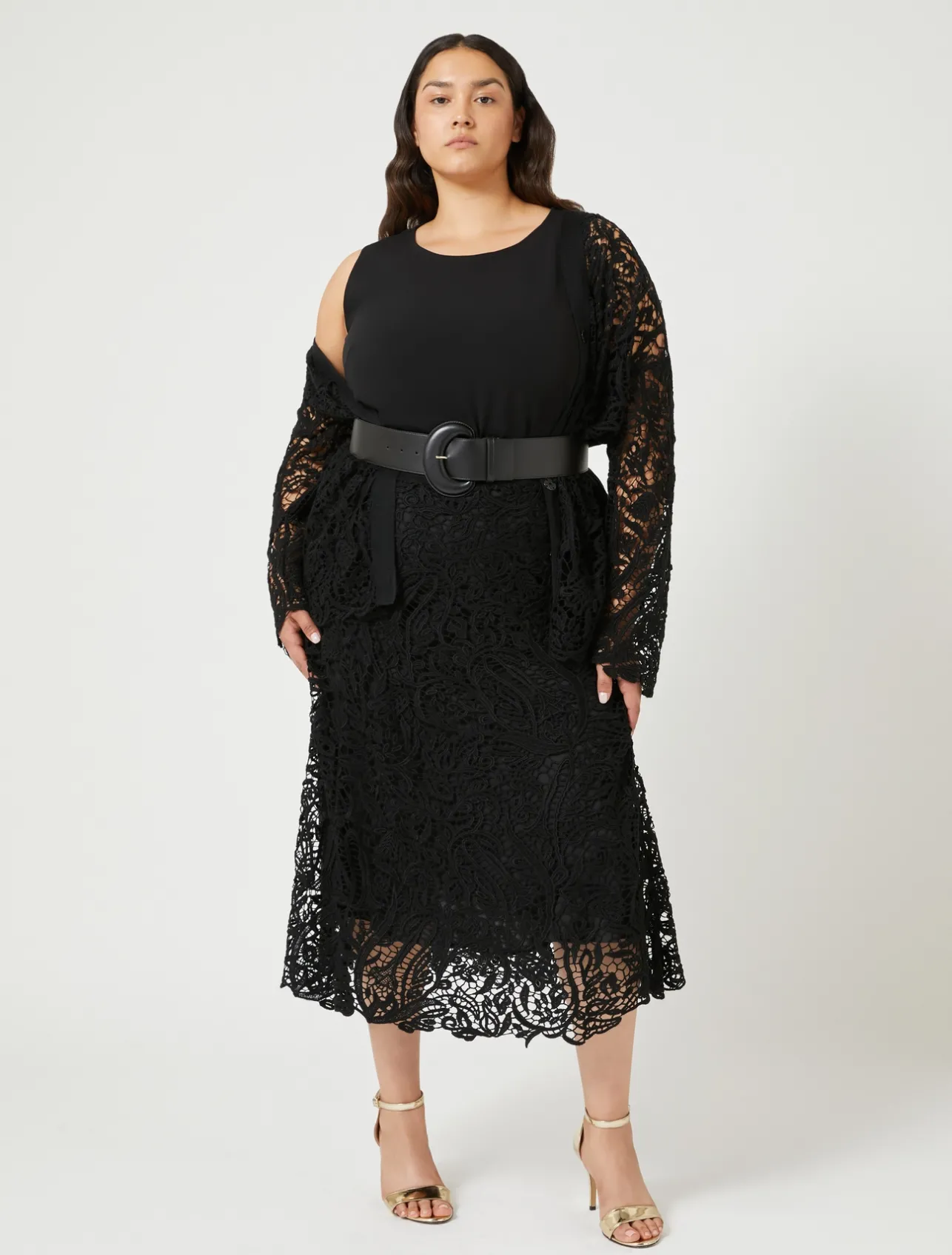 Discount Marina Rinaldi Knit cardigan with embroidery BLACK