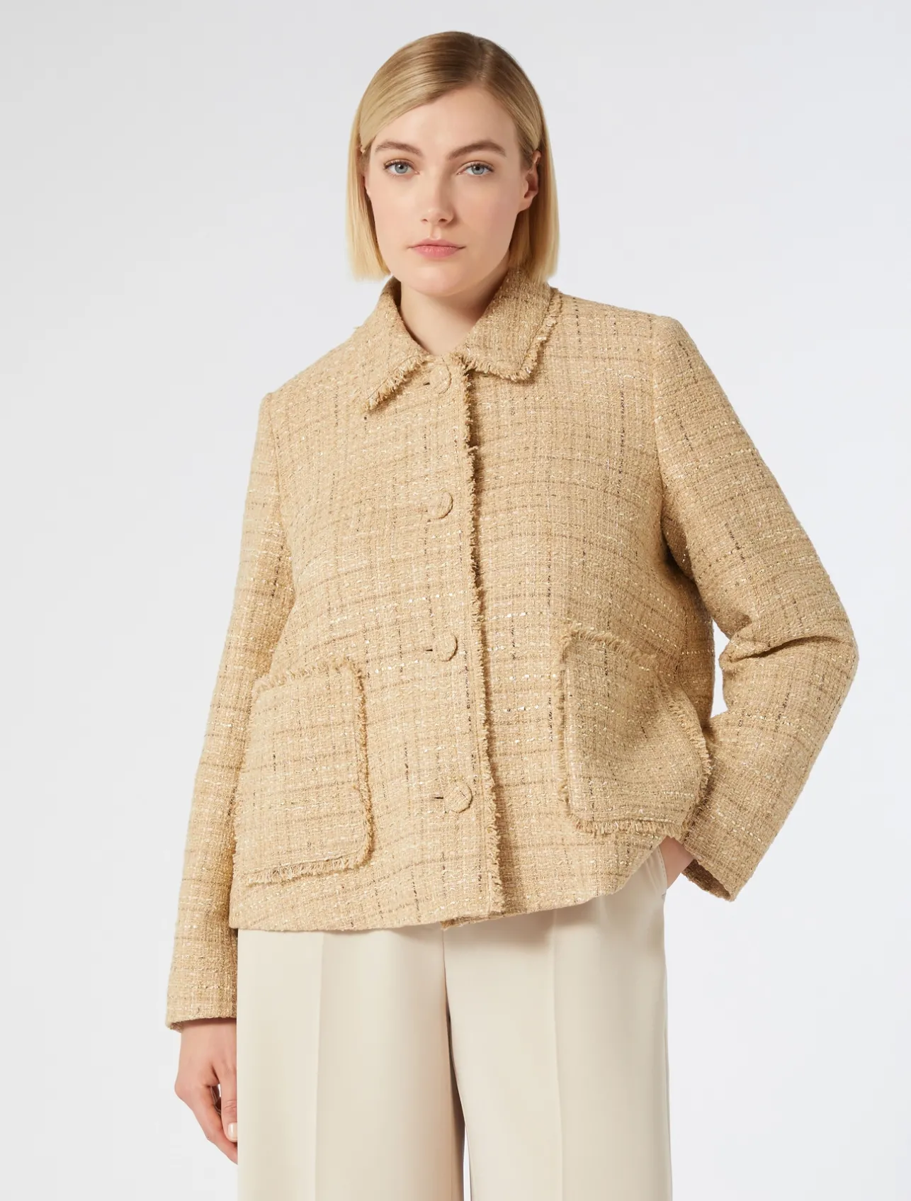 Outlet Marina Rinaldi Knit fabric jacket BEIGE