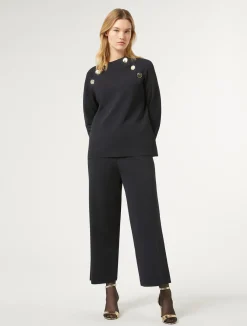 Outlet Marina Rinaldi Knit trousers MIDNIGHTBLUE
