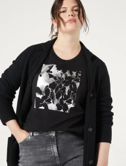 Sale Marina Rinaldi Knit yarn and wool cardigan BLACK