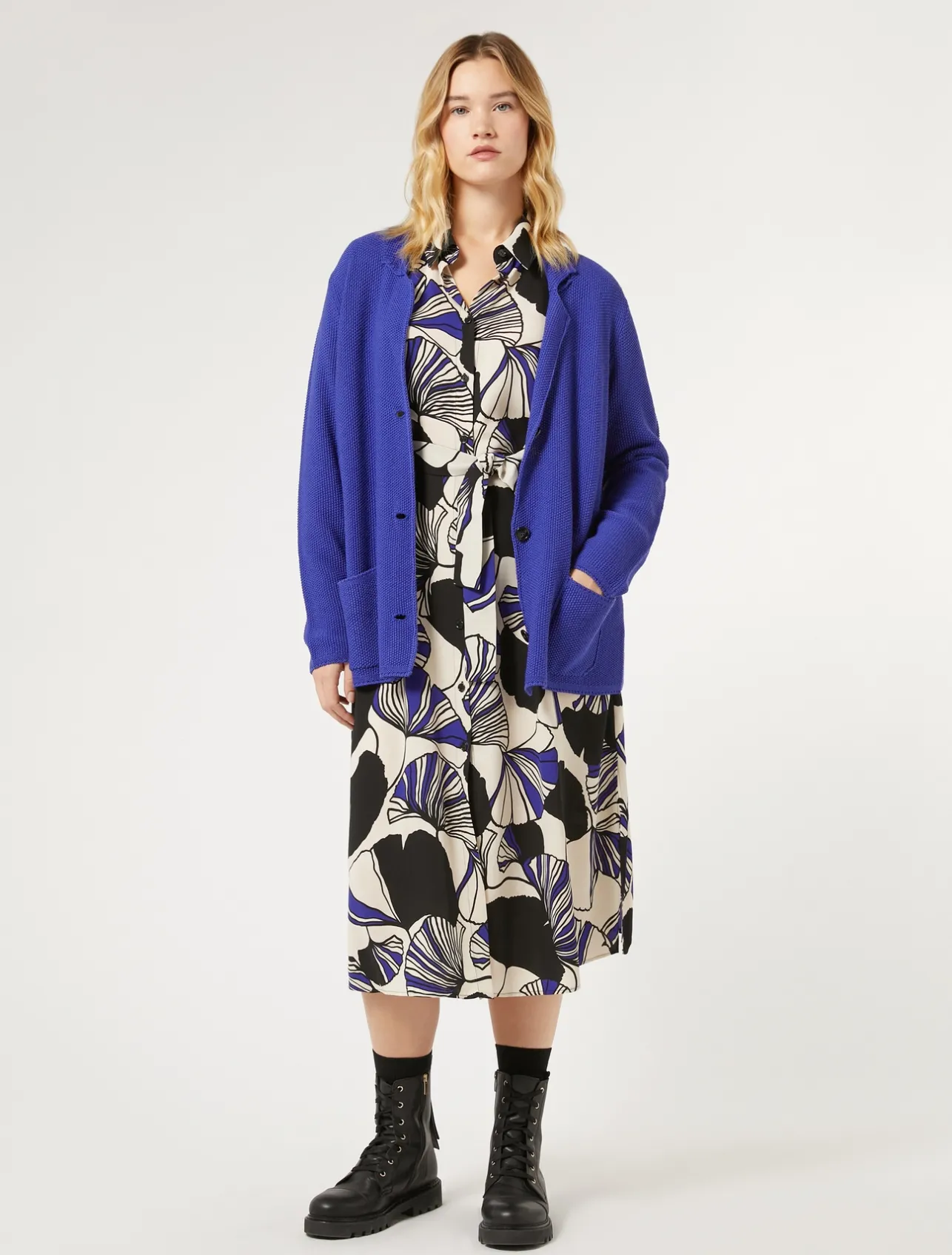 New Marina Rinaldi Knit yarn and wool cardigan PURPLE