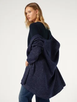 Fashion Marina Rinaldi Knit yarn coat ULTRAMARINE