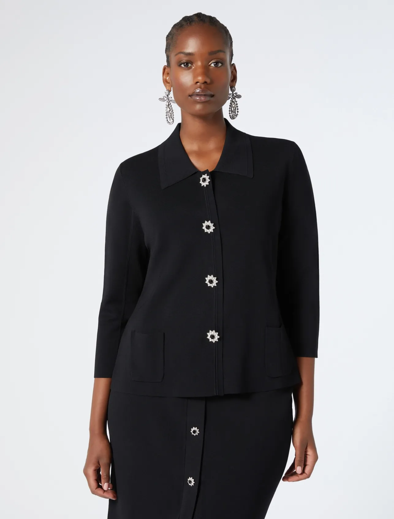 Outlet Marina Rinaldi Knitted jacket BLACK