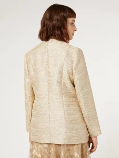 New Marina Rinaldi Lamé yarn-dyed jacket GOLD
