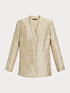 New Marina Rinaldi Lamé yarn-dyed jacket GOLD