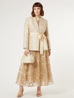 New Marina Rinaldi Lamé yarn-dyed jacket GOLD