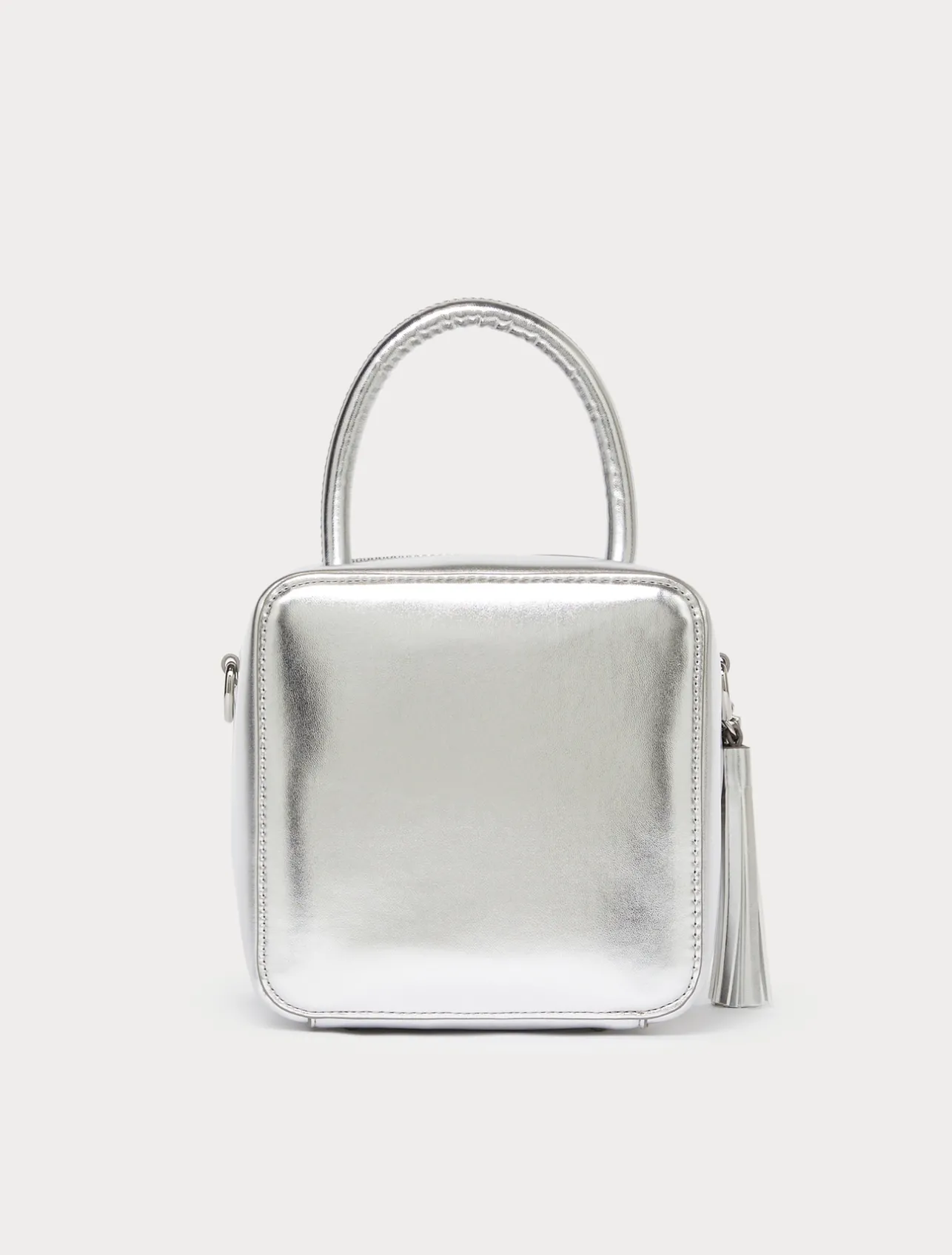 Hot Marina Rinaldi Laminated cube bag SILVER