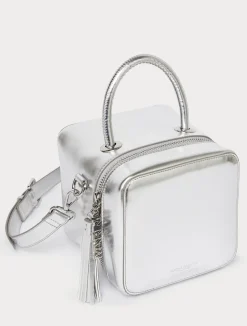 Hot Marina Rinaldi Laminated cube bag SILVER