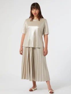 Outlet Marina Rinaldi Laminated jersey skirt SAND