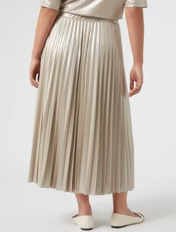 Outlet Marina Rinaldi Laminated jersey skirt SAND