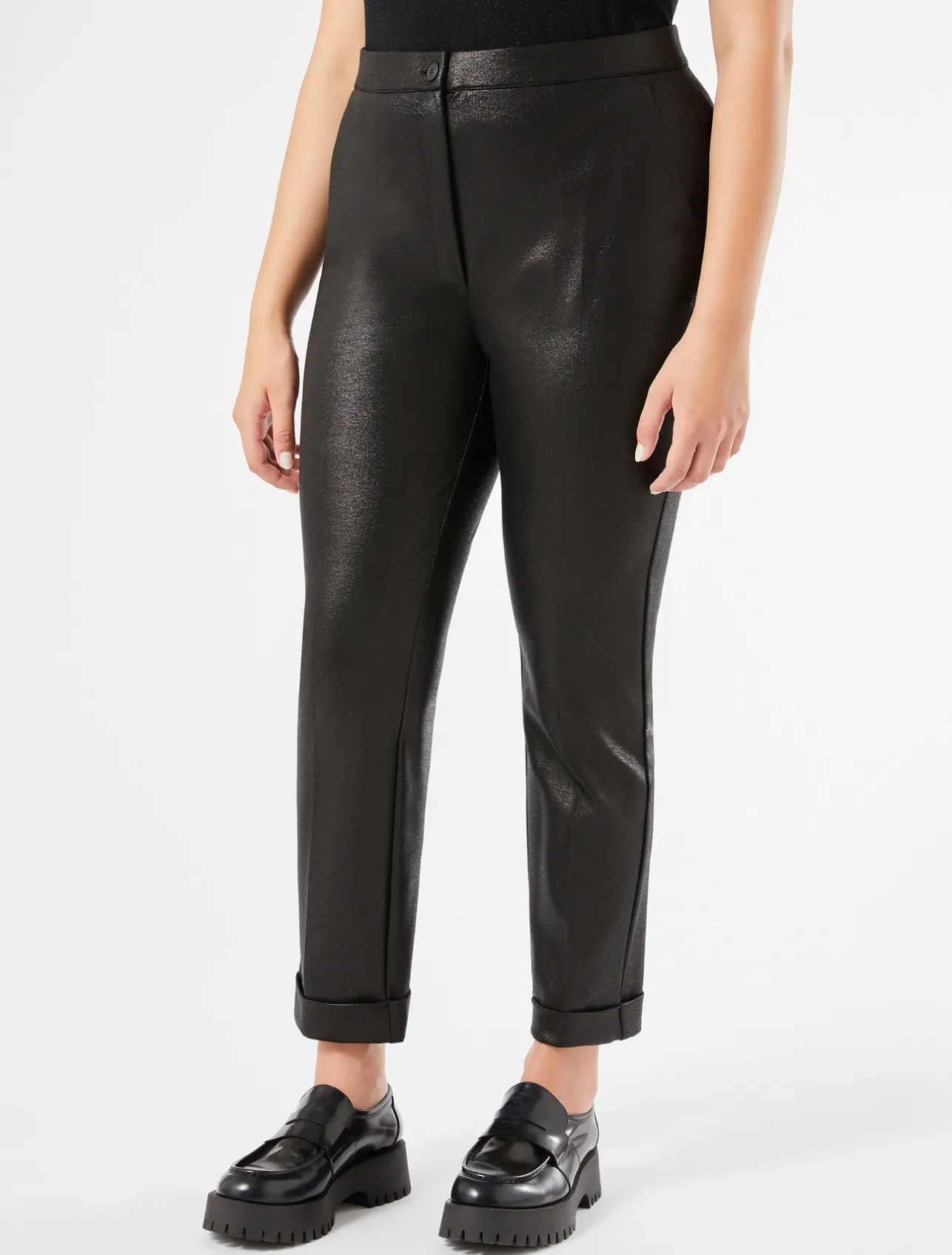 Clearance Marina Rinaldi Laminated jersey trousers BLACK