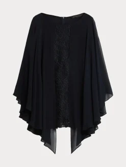 Clearance Marina Rinaldi Laminated macramé tunic MIDNIGHTBLUE