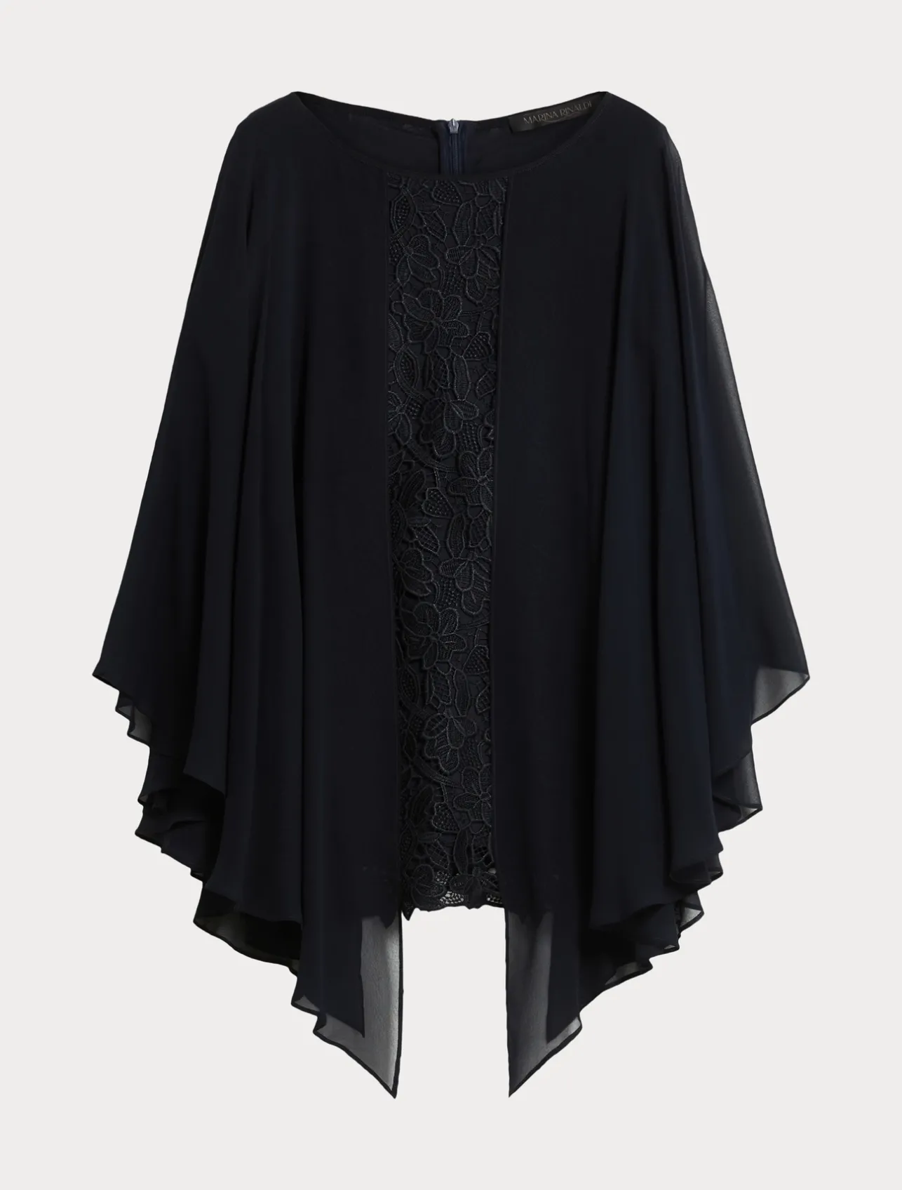 Clearance Marina Rinaldi Laminated macramé tunic MIDNIGHTBLUE