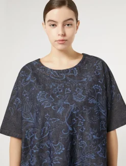 Clearance Marina Rinaldi Lasered denim blouse NAVY