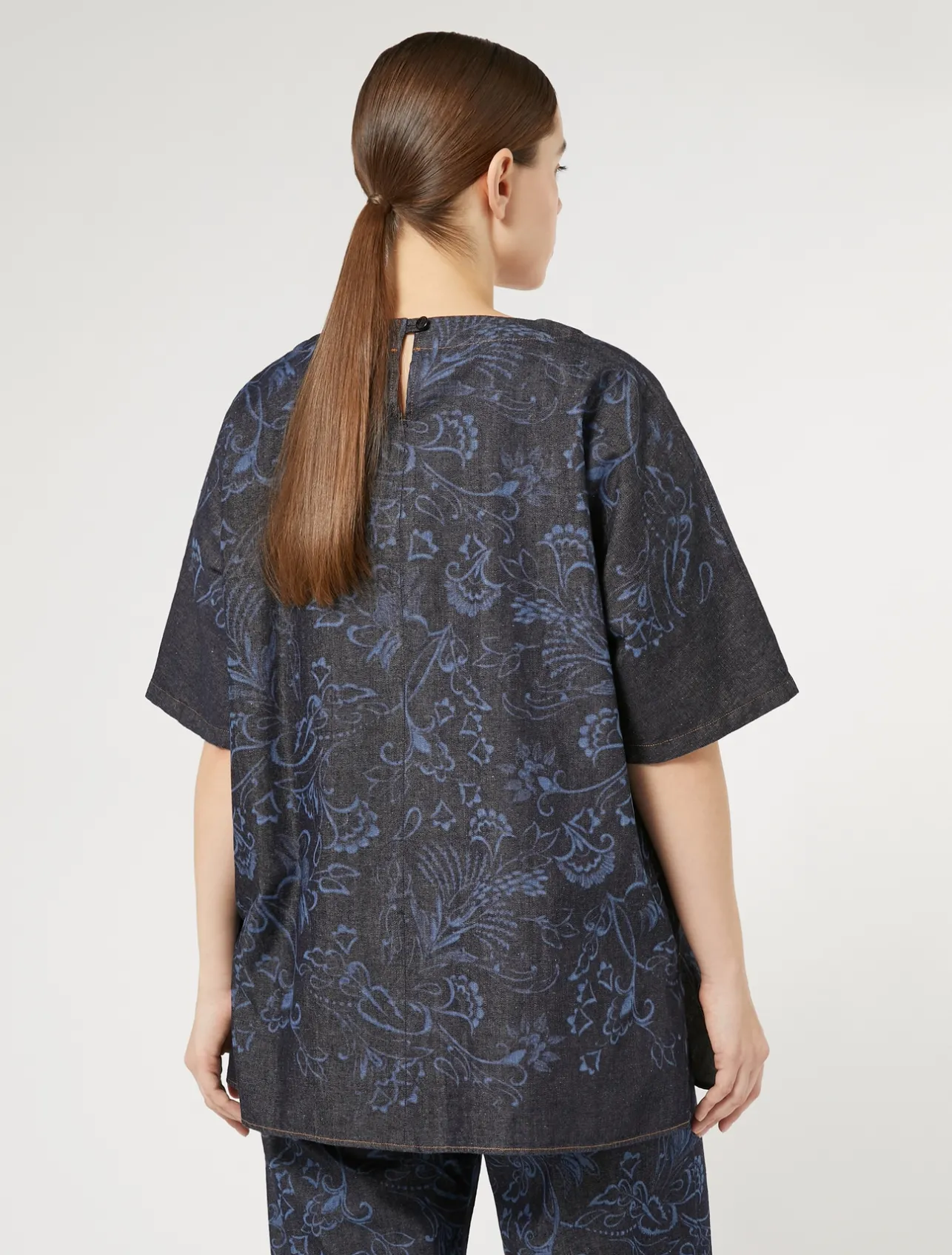 Clearance Marina Rinaldi Lasered denim blouse NAVY