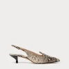 Sale Marina Rinaldi Leather slingback heels NATURAL