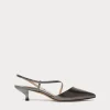 Sale Marina Rinaldi Leather slingback heels DARKGREY