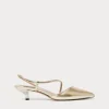 Best Marina Rinaldi Leather slingback heels PLATINUM