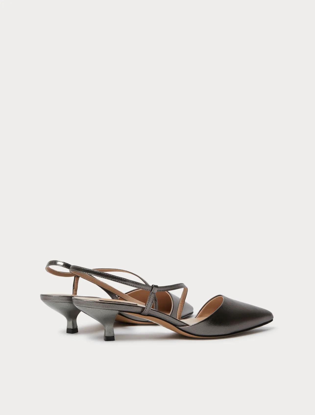 Sale Marina Rinaldi Leather slingback heels DARKGREY