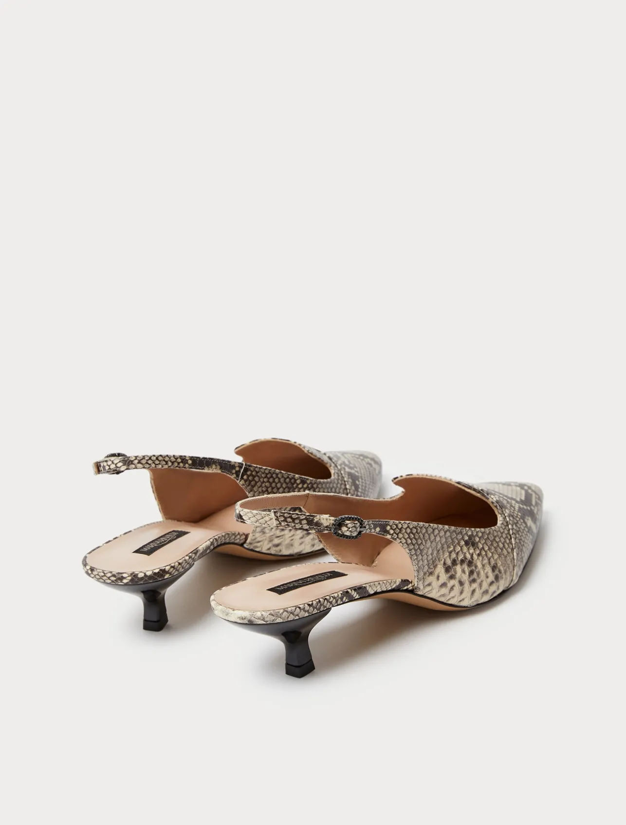 Sale Marina Rinaldi Leather slingback heels NATURAL