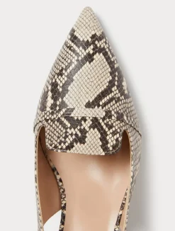 Sale Marina Rinaldi Leather slingback heels NATURAL