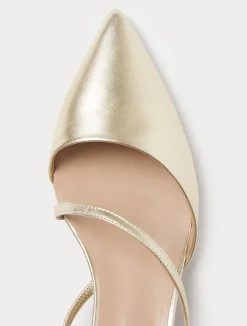 Best Marina Rinaldi Leather slingback heels PLATINUM