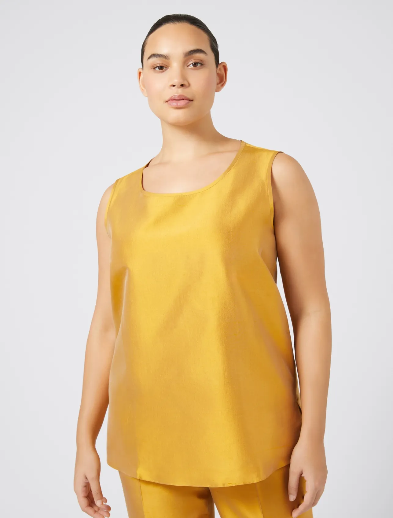 Discount Marina Rinaldi Light shantung silk top GOLD