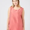 Discount Marina Rinaldi Light shantung silk top RED