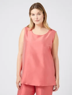 Discount Marina Rinaldi Light shantung silk top RED