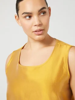Discount Marina Rinaldi Light shantung silk top GOLD