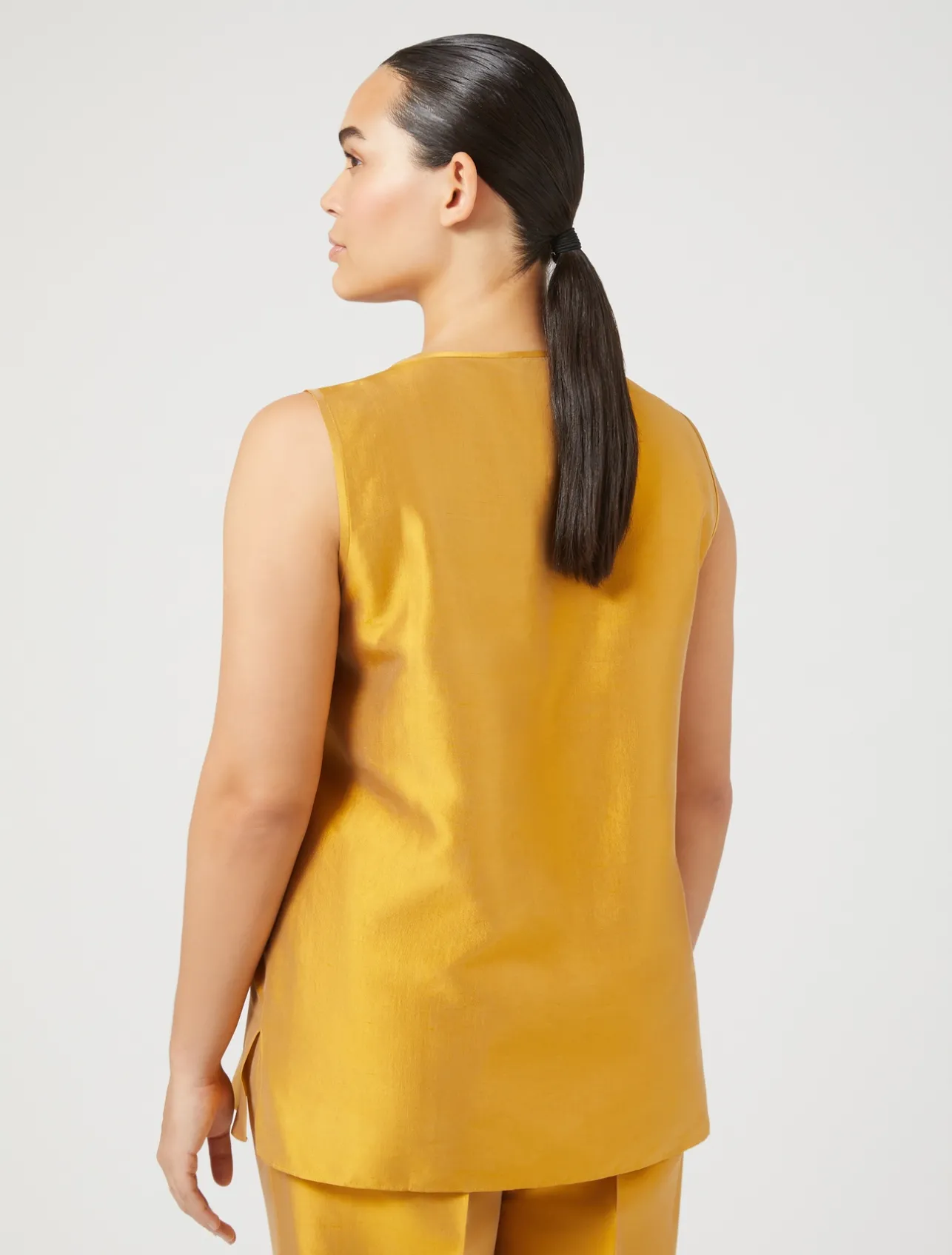 Discount Marina Rinaldi Light shantung silk top GOLD