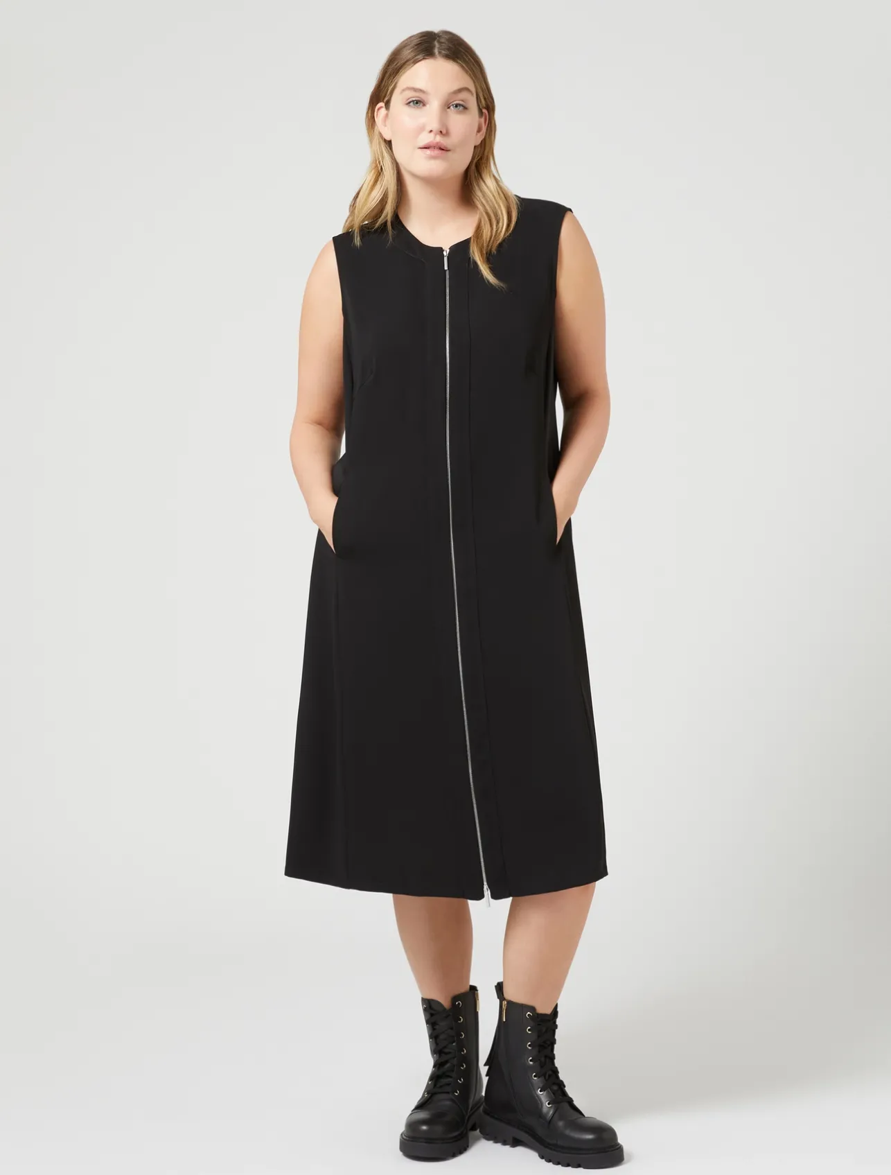 Online Marina Rinaldi Lightweight cady dress BLACK