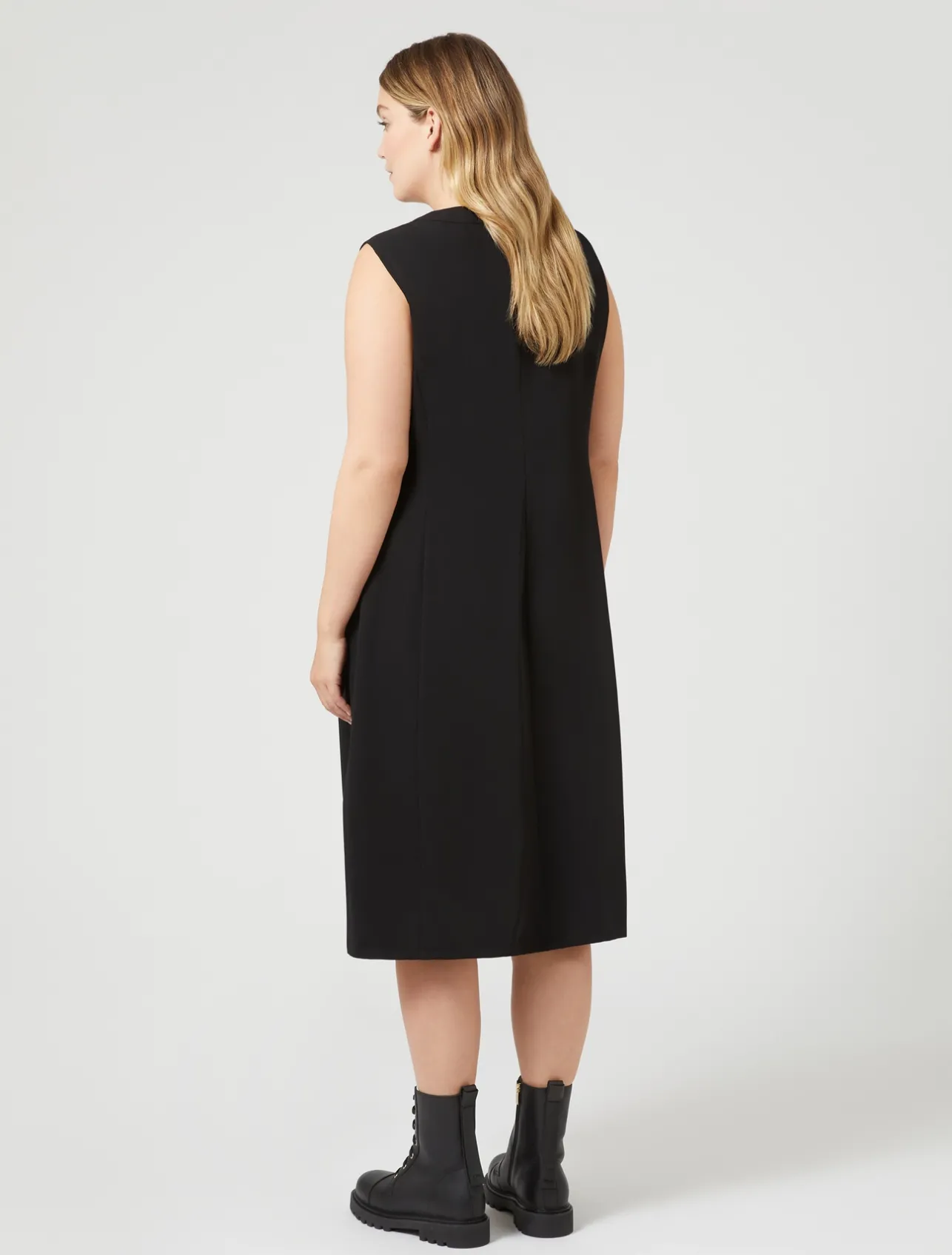 Online Marina Rinaldi Lightweight cady dress BLACK