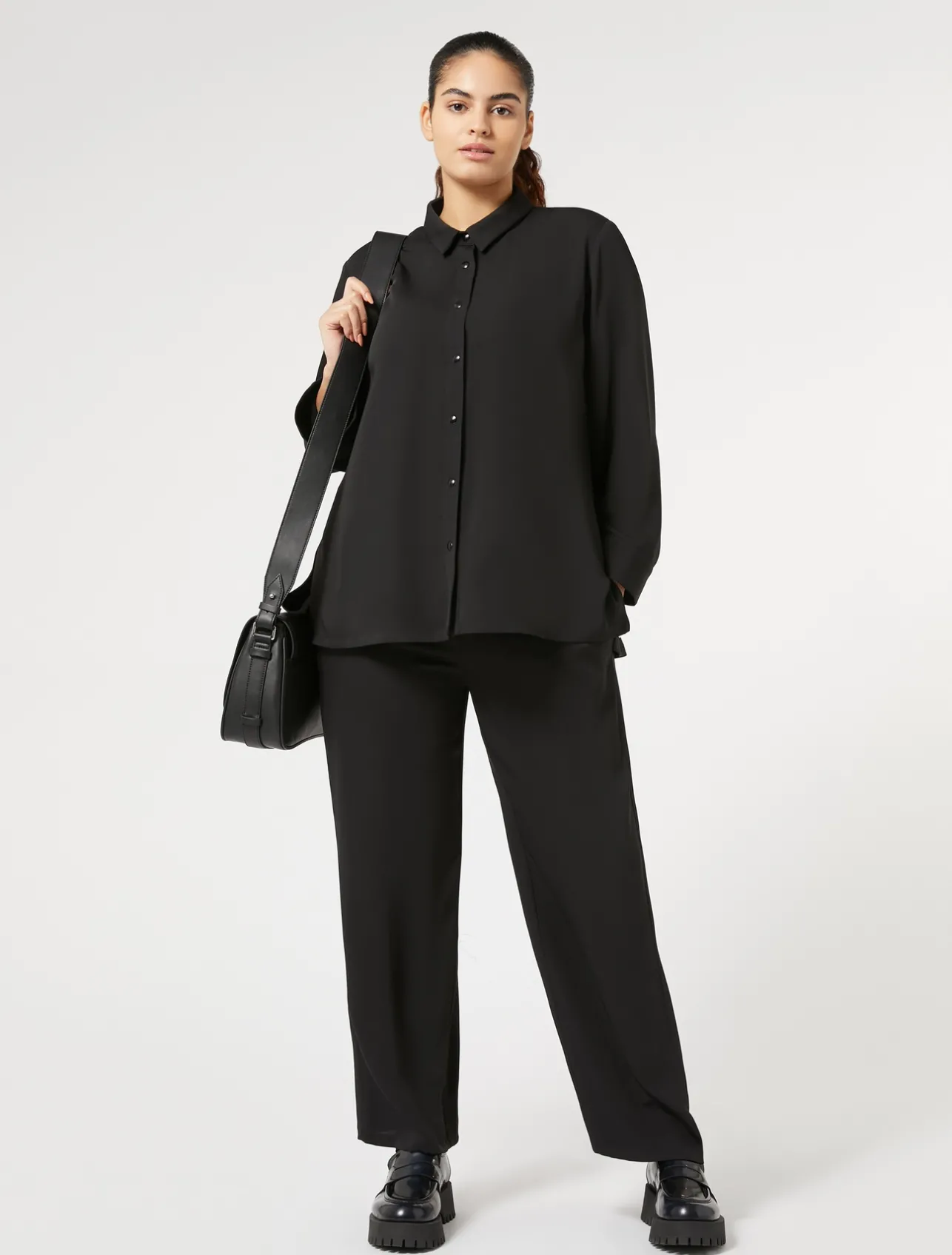 New Marina Rinaldi Lightweight cady shirt BLACK