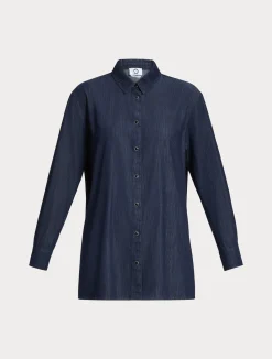 Sale Marina Rinaldi Lightweight denim shirt MIDNIGHTBLUE