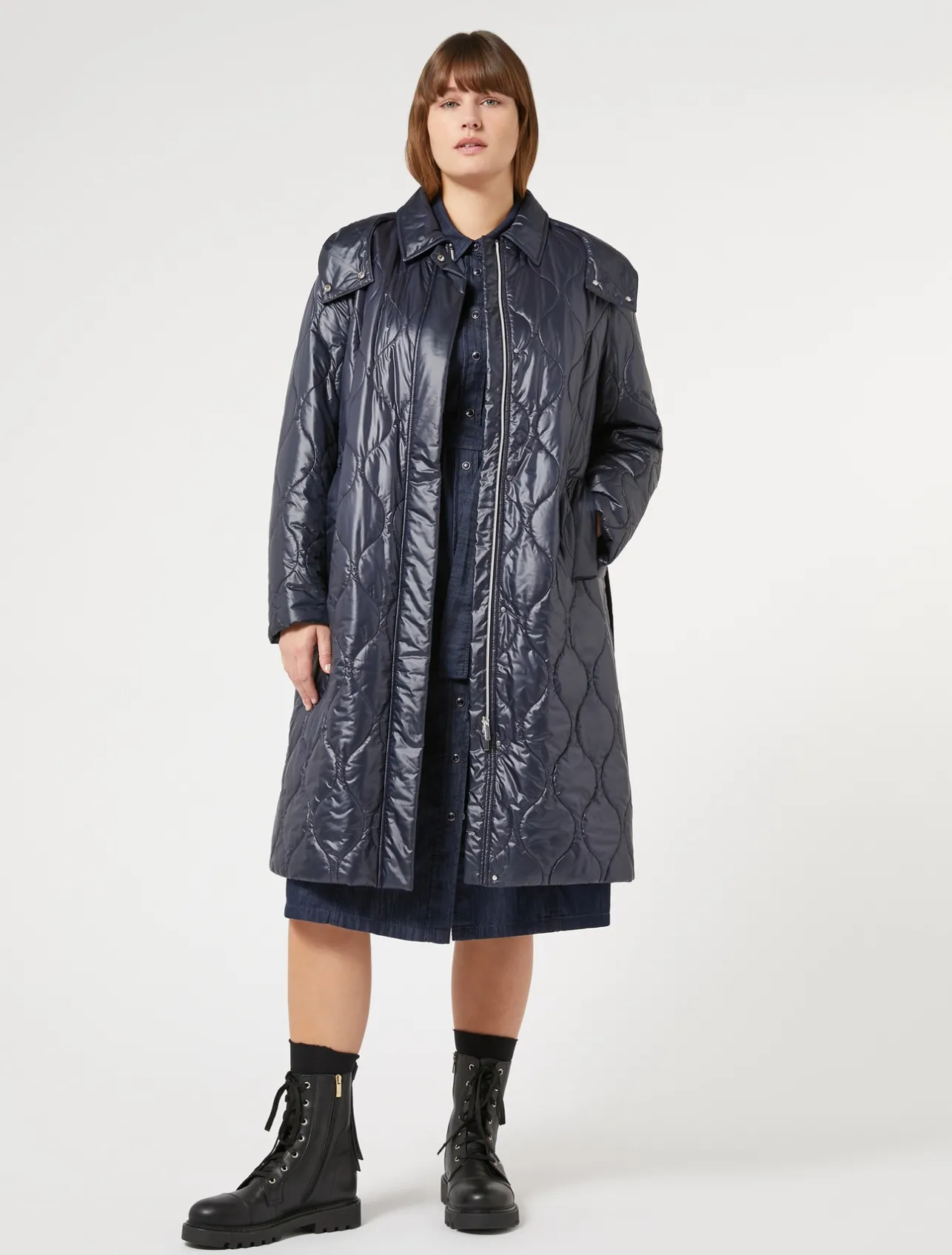 Fashion Marina Rinaldi Lightweight denim shirt dress MIDNIGHTBLUE