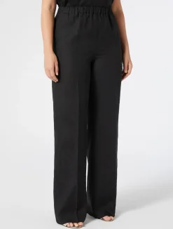 Best Marina Rinaldi Linen canvas trousers BLACK