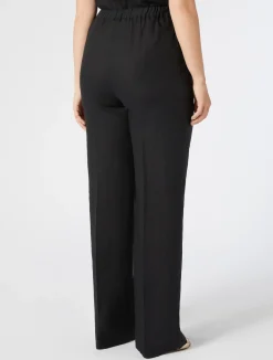 Best Marina Rinaldi Linen canvas trousers BLACK
