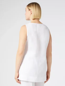 Outlet Marina Rinaldi Linen top OPTICALWHITE