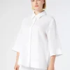 Online Marina Rinaldi Linen tunic OPTICALWHITE