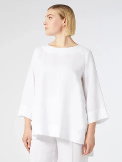 Best Marina Rinaldi Linen tunic OPTICALWHITE