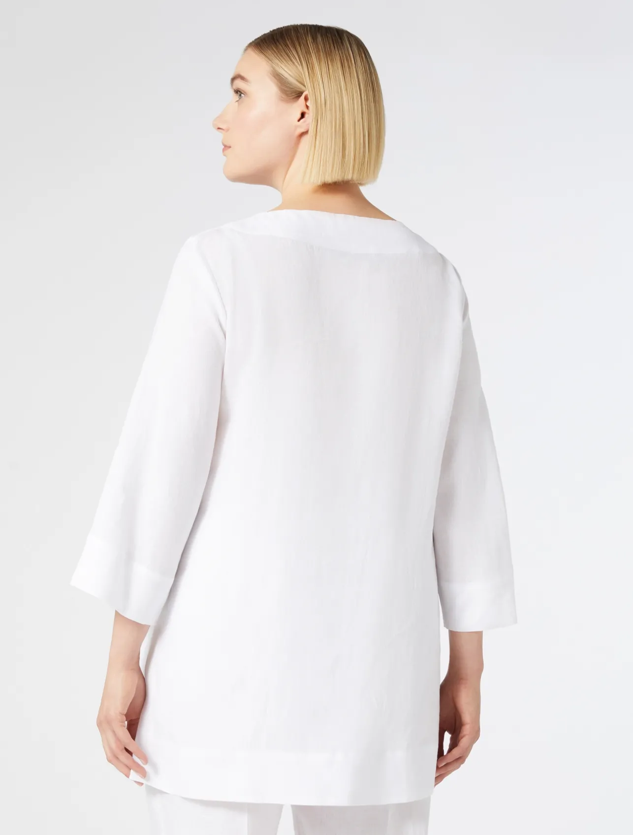 Best Marina Rinaldi Linen tunic OPTICALWHITE