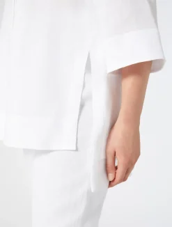 Online Marina Rinaldi Linen tunic OPTICALWHITE