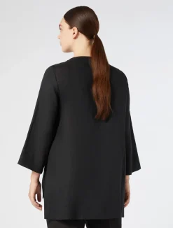 Online Marina Rinaldi Linen tunic BLACK