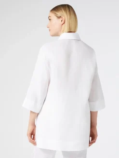 Online Marina Rinaldi Linen tunic OPTICALWHITE