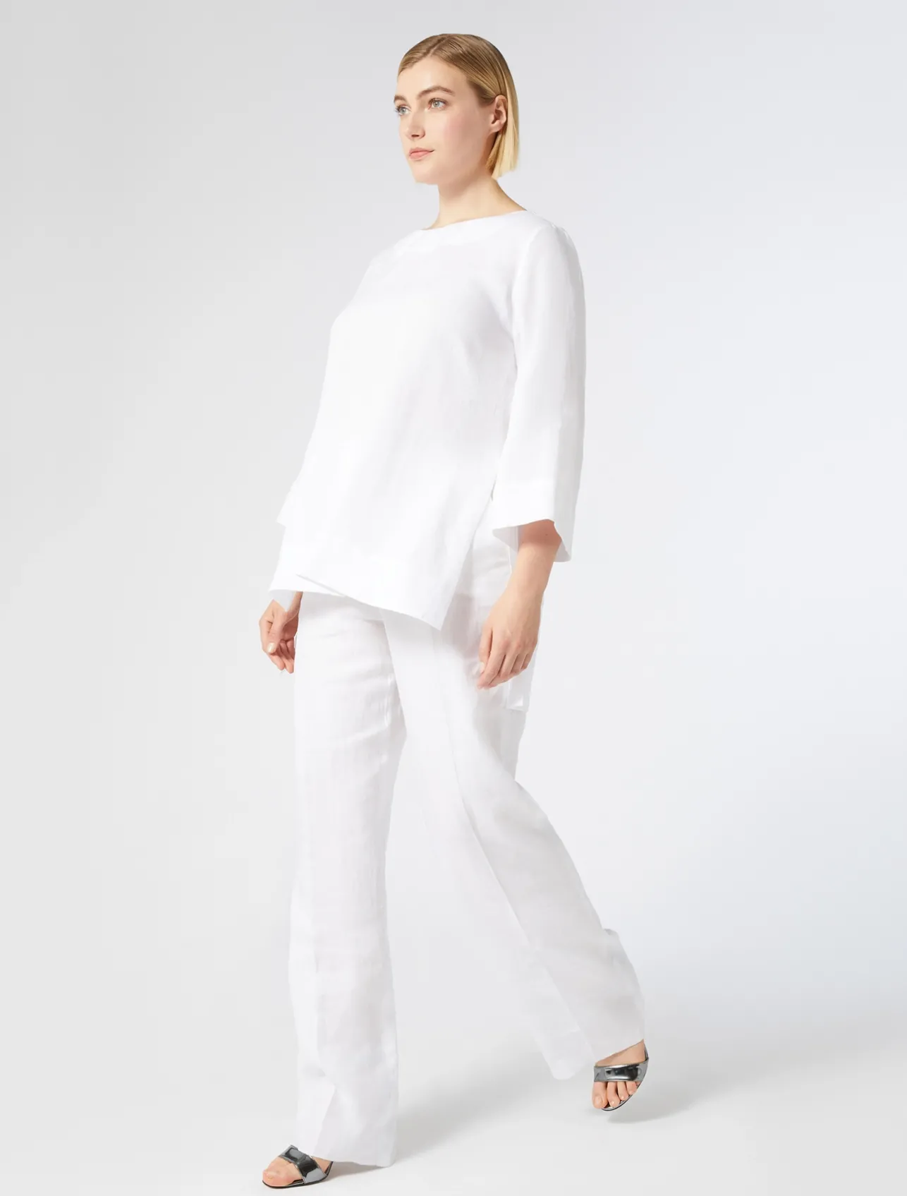 Best Marina Rinaldi Linen tunic OPTICALWHITE