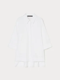 Online Marina Rinaldi Linen tunic OPTICALWHITE