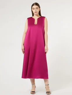 Clearance Marina Rinaldi Long crepe envers satin dress RASPBERRY
