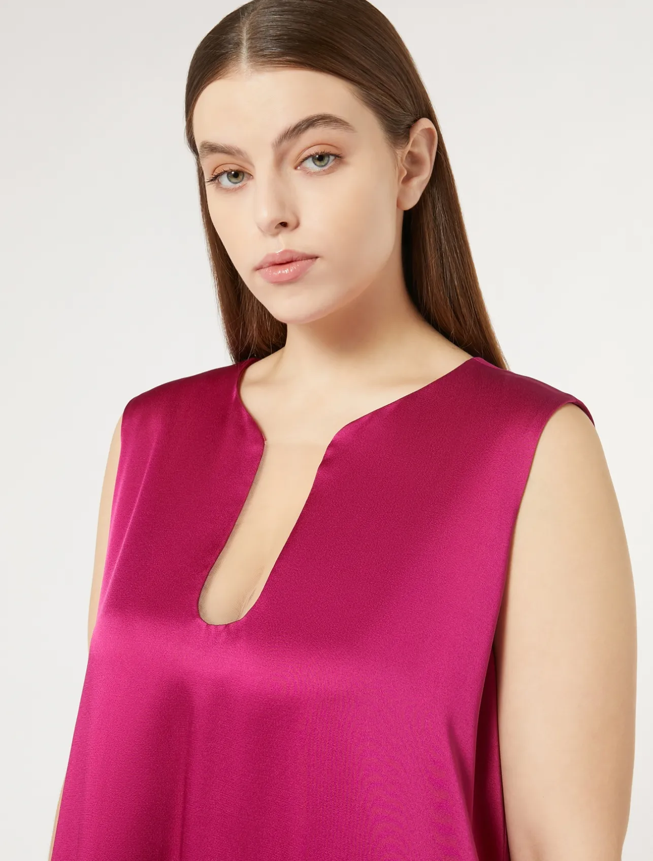 Clearance Marina Rinaldi Long crepe envers satin dress RASPBERRY