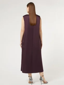 Discount Marina Rinaldi Long crepe envers satin dress BORDEAUX